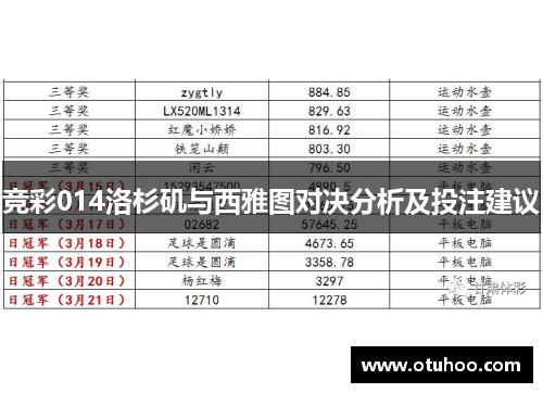竞彩014洛杉矶与西雅图对决分析及投注建议